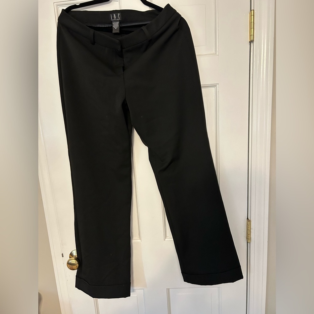 INC International Concepts Black Wide-Leg Trousers